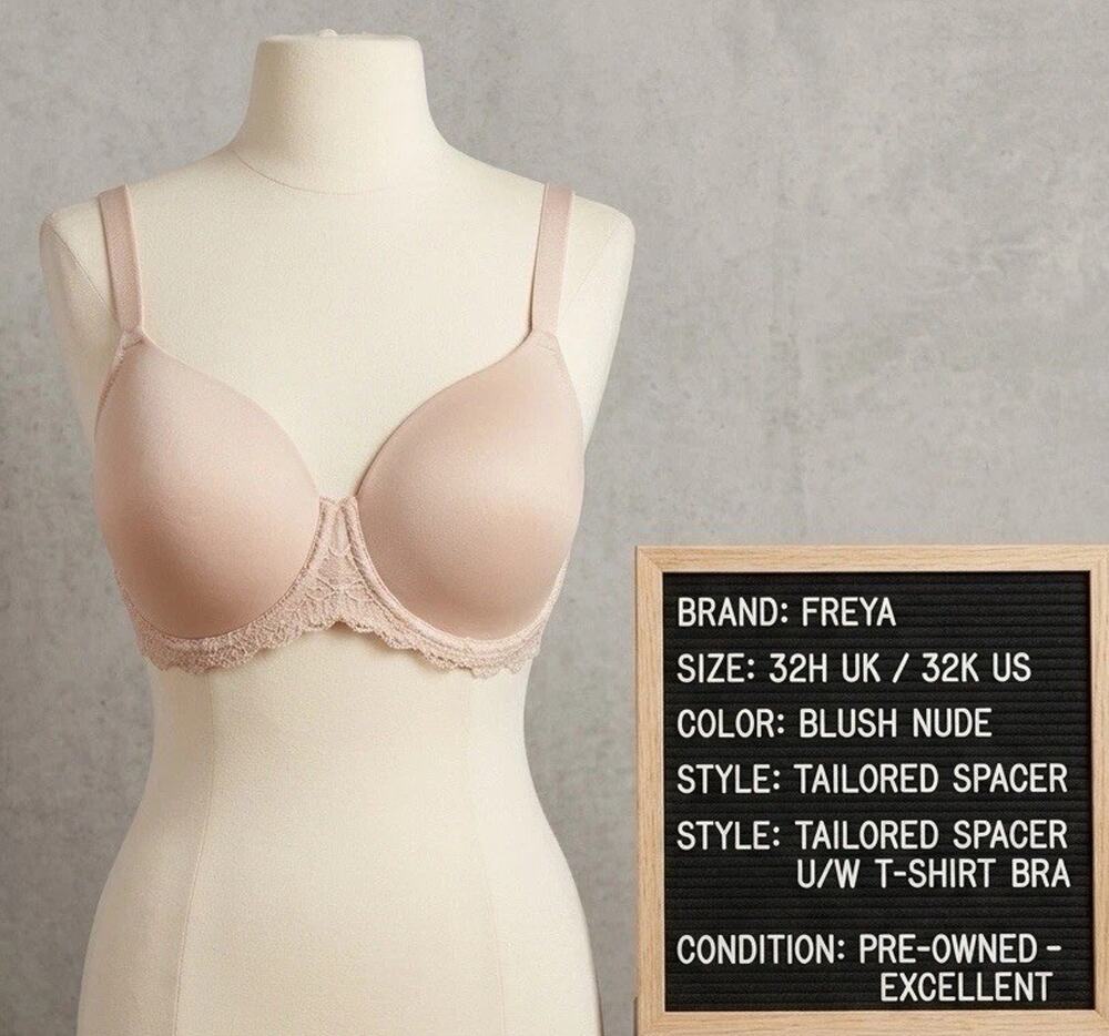 Freya Tailored Spacer Underwire T-Shirt Bra 32H UK 32K US Blush Nude Lace AA5490